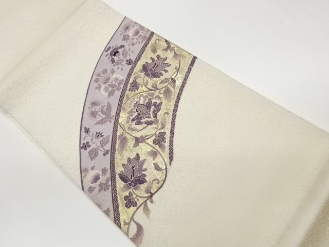 JAPANESE FUKURO OBI / KINSAI / FLOWER ARABESQUE